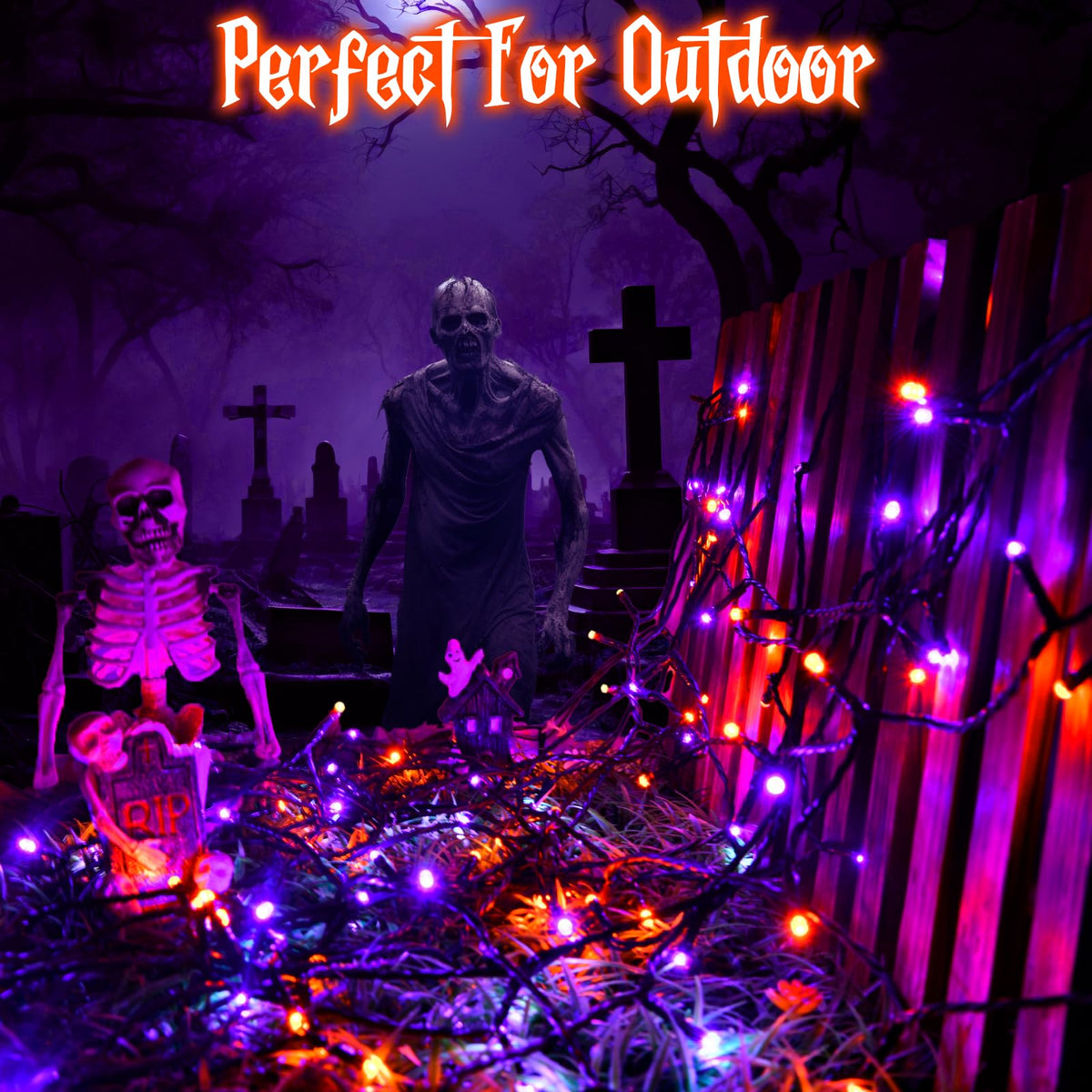 Christmas Lights Outdoor Battery Operated String Lights Total 100LED 33Ft with Timer 8 Modes 16.4Ft*2 Waterproof Outdoor Indoor for Christmas Decor, Warm White, 2-Pack