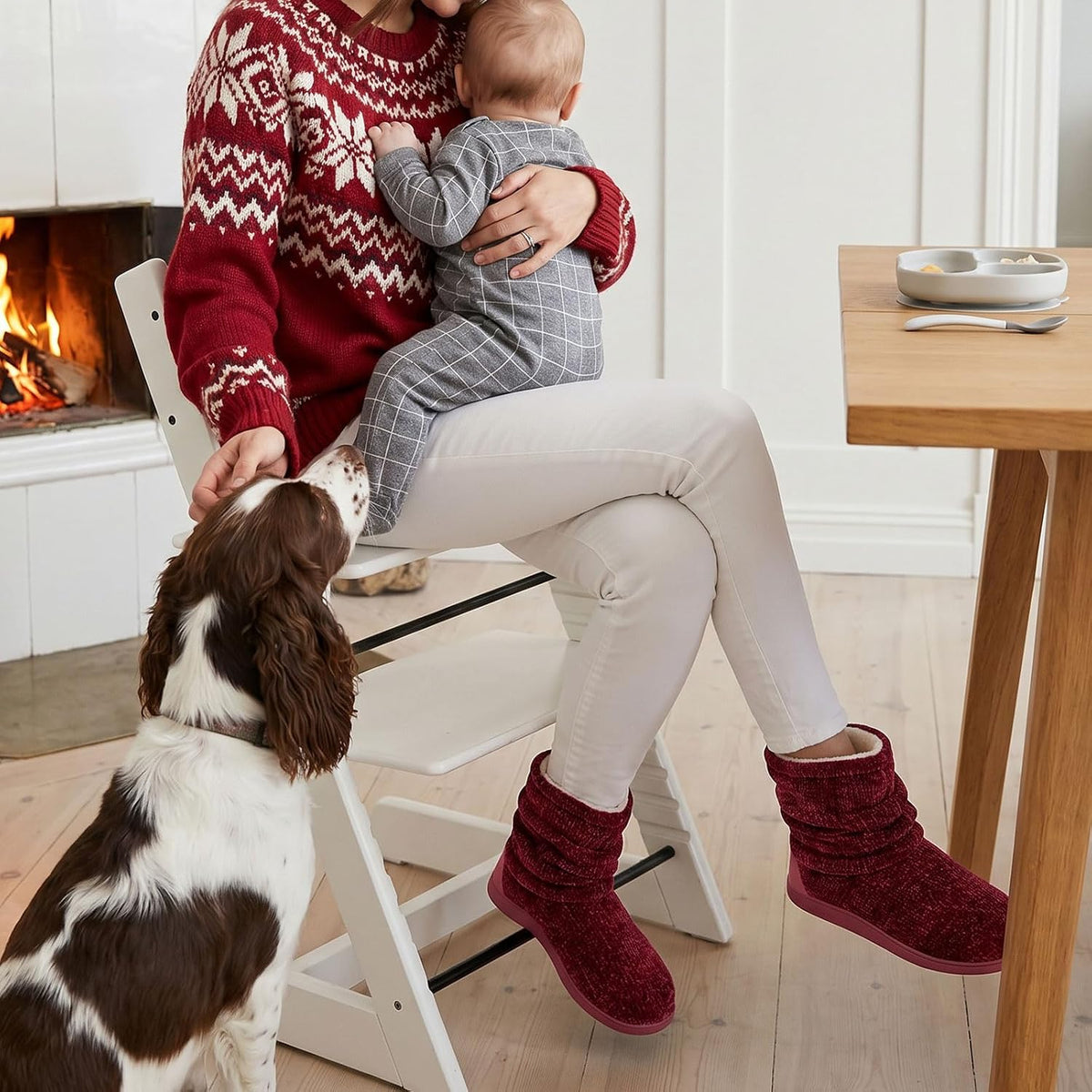 LongBay Women Slipper Boots Warm Memory Foam Indoor Outdoor House Shoe Gift