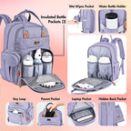 Dikaslon Baby Changing Bag Backpack, Large Nappy Back Pack Multifunction Baby Bags with Portable Changing Mat, Pacifier Holder, and Stroller Straps, for Mom and Dad