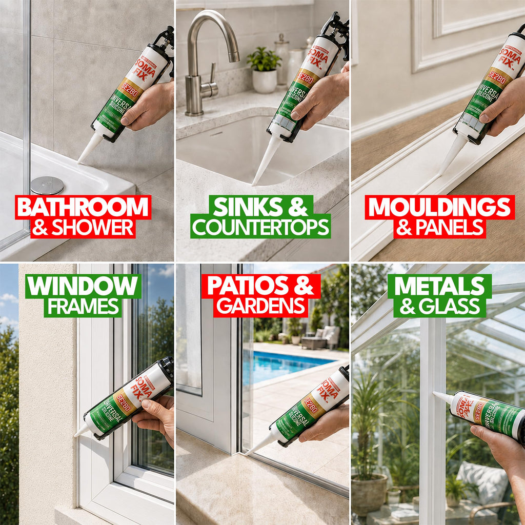 Brown Silicone Sealant, Waterproof & Flexible Sealant and Adhesive - 280ml