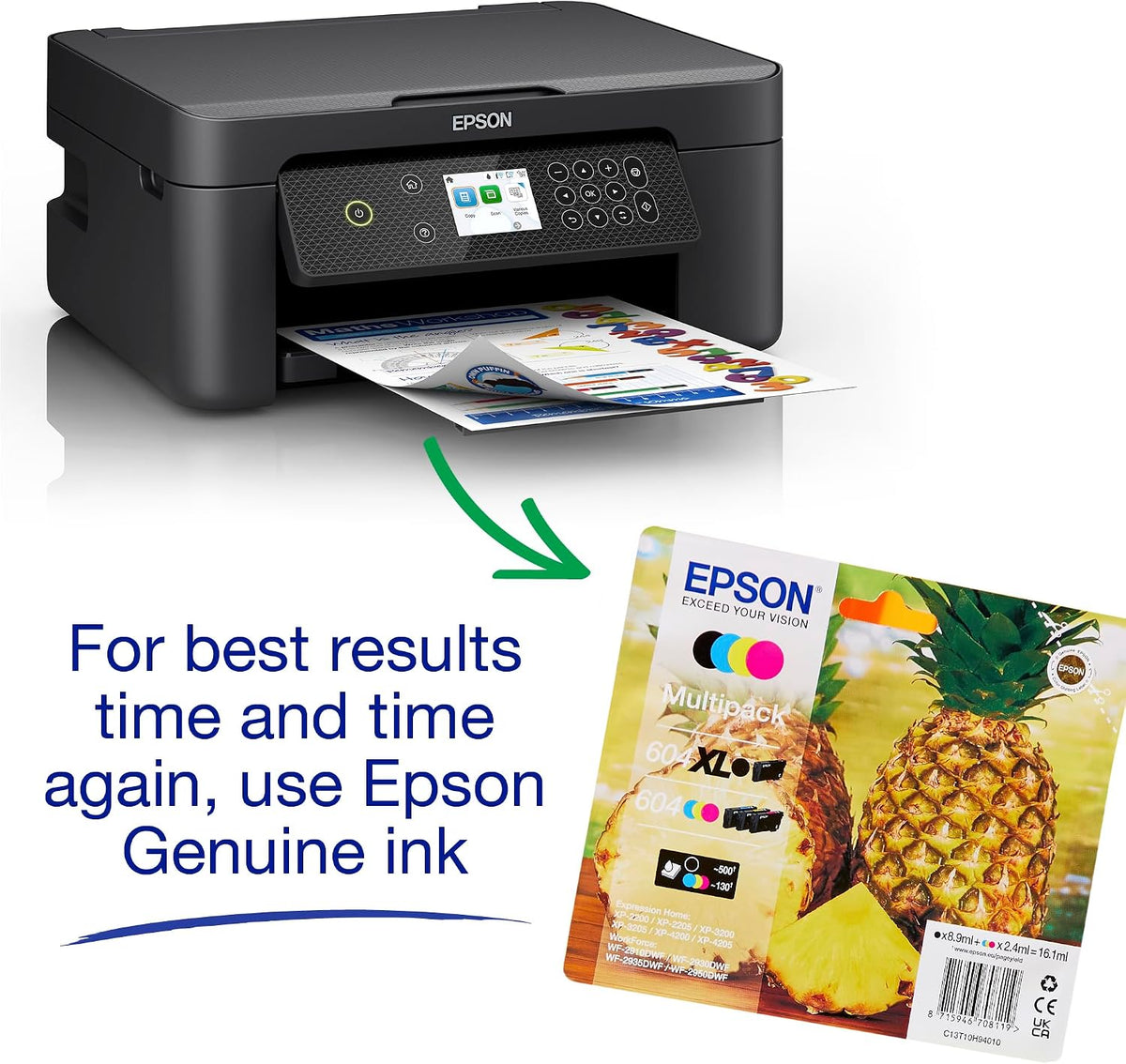 Epson Expression Home XP-4200 3-in-1 Ink Multifunction Printer, Scanner, Copier, WiFi, 1440dpi, Duplex, 2.4 Inch Display, DIN A4, incl. 3 Months Readyprint Flex Trial