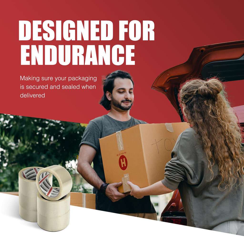 Merrimen Strong Heavy Duty Roll Pack Brown Packaging Tape, Secure Sticky Sealing Tape for Parcel Boxes, Moving Boxes, Large Postal Bags for Long Term Storage, (48MM x 66M) (3 rolls, Brown)