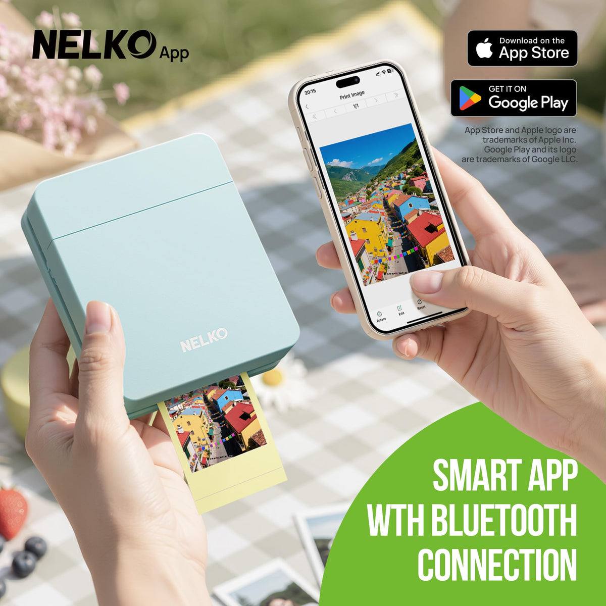 Nelko PP01 2x3 Portable Photo Printer with 20 Sheets, White