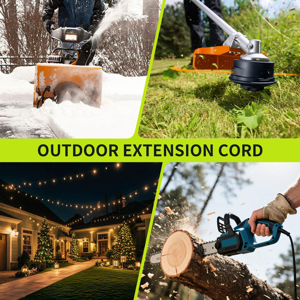 16/3 Black Extension Cord 6 FT Indoor, Short Extension Cord