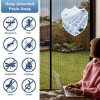 METAONLY Magnetic Screen Door Mesh, Works for Patio, Sliding Door, Keeps Bug Mosquito Out, Fresh Air Flow, Fits 32" x 80" Door - Curtain Size 34" x 82", Black with Lace