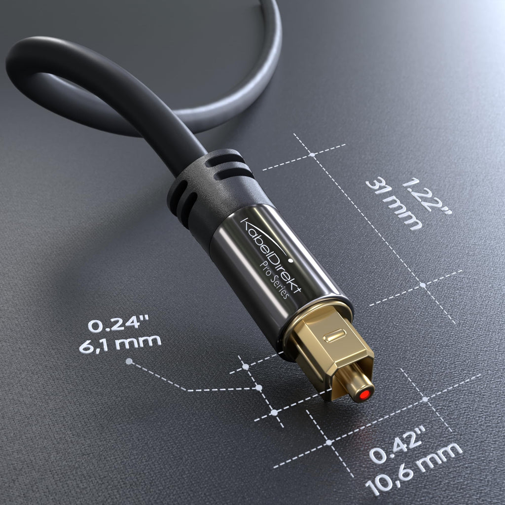 KabelDirekt – Optical Audio TOSLINK Cable – 1.5m – Soundbar