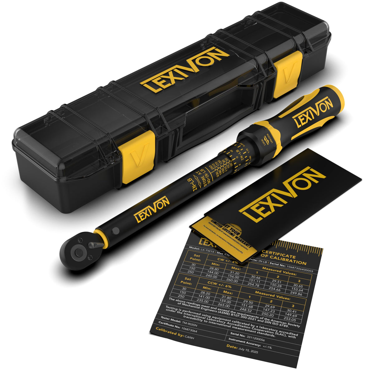 LEXIVON Torque Wrench 1/2-Inch Drive Click 10~150 Ft-Lb/13.6~203.5 Nm (LX-183)