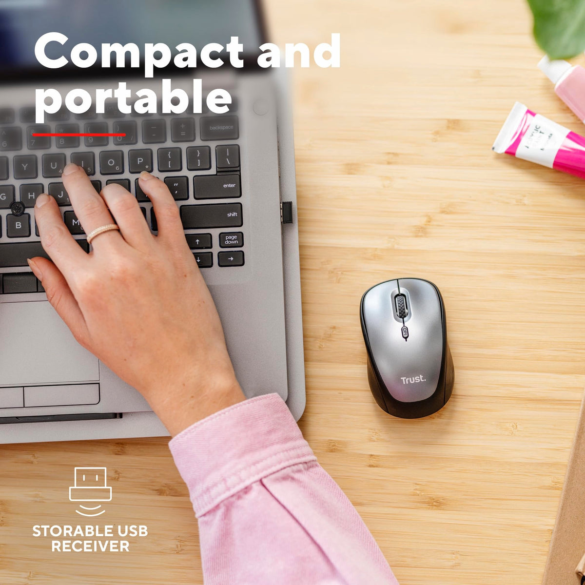 Trust Nito Ergonomic Wireless Mouse with Thumb Rest, 6 Buttons