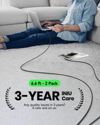 INIU USB C Cable, 2m White 100W Fast Charging Type C Cable