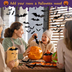 120Pcs 3D Bats Halloween Decorations Wall Decor Realistic PVC Bat Stickers