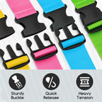 WISYOK Luggage Straps Extended, 4 Pack, 130-250cm Adjustable, Pink SkyBlue