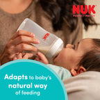 NUK Perfect Match Baby Bottle | 3+ Months | 260ml | Anti Colic Feeding Bottle | PP | Temperature Control Indicator | Hippo | 3 Count