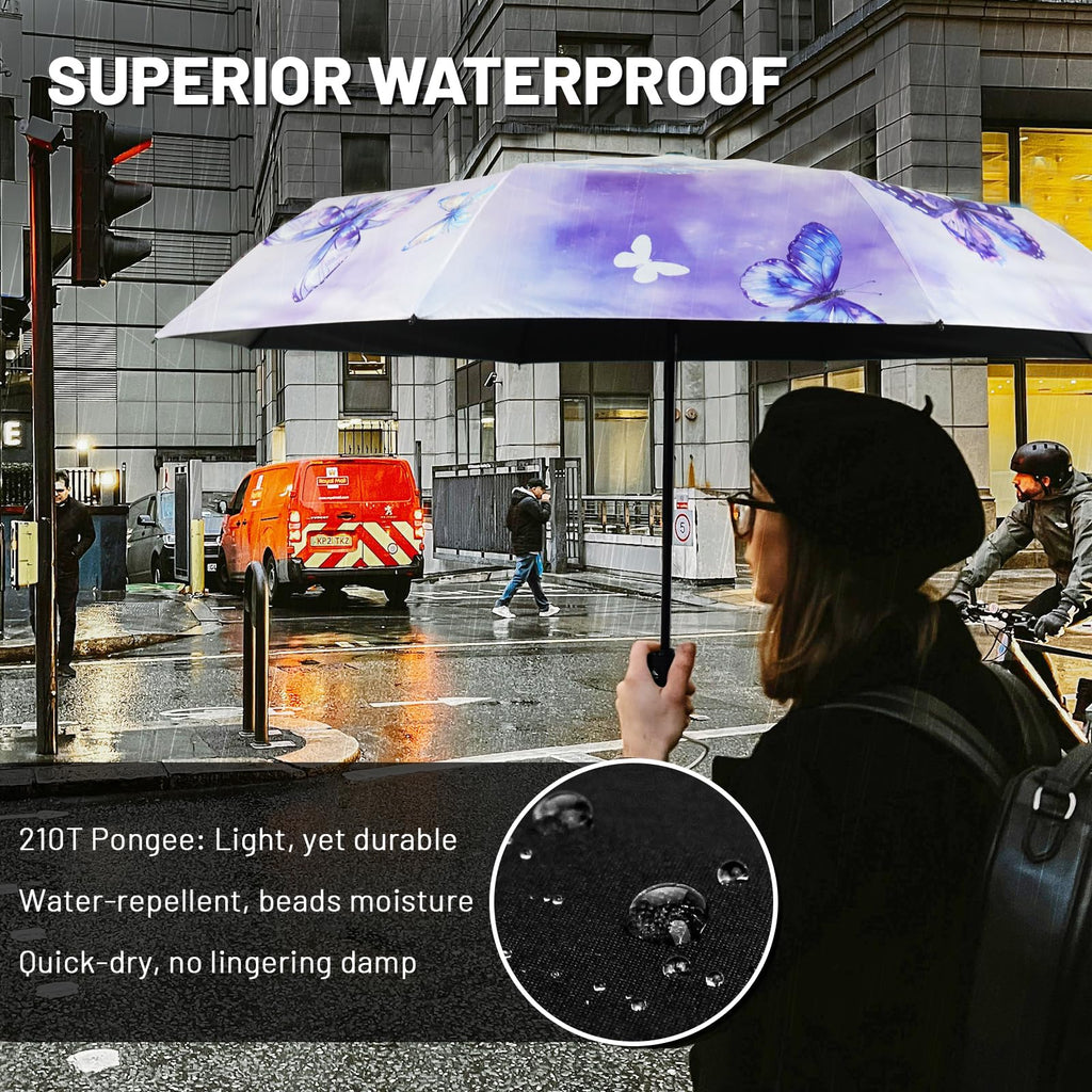 SY COMPACT Travel Umbrella Windproof Automatic Unbreakable UV Protection