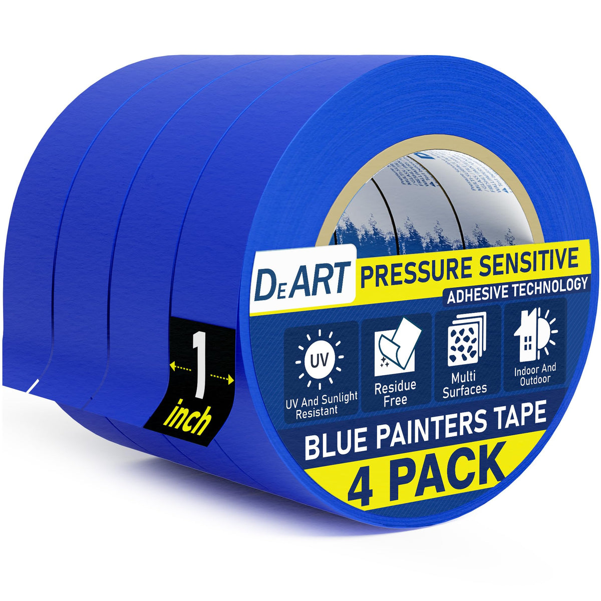 DEART Colored Masking Tape Painters Tape 12 or 8 Pack 1 inch or 0.6 Inches