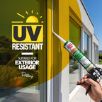Brown Silicone Sealant, Waterproof & Flexible Sealant and Adhesive - 280ml