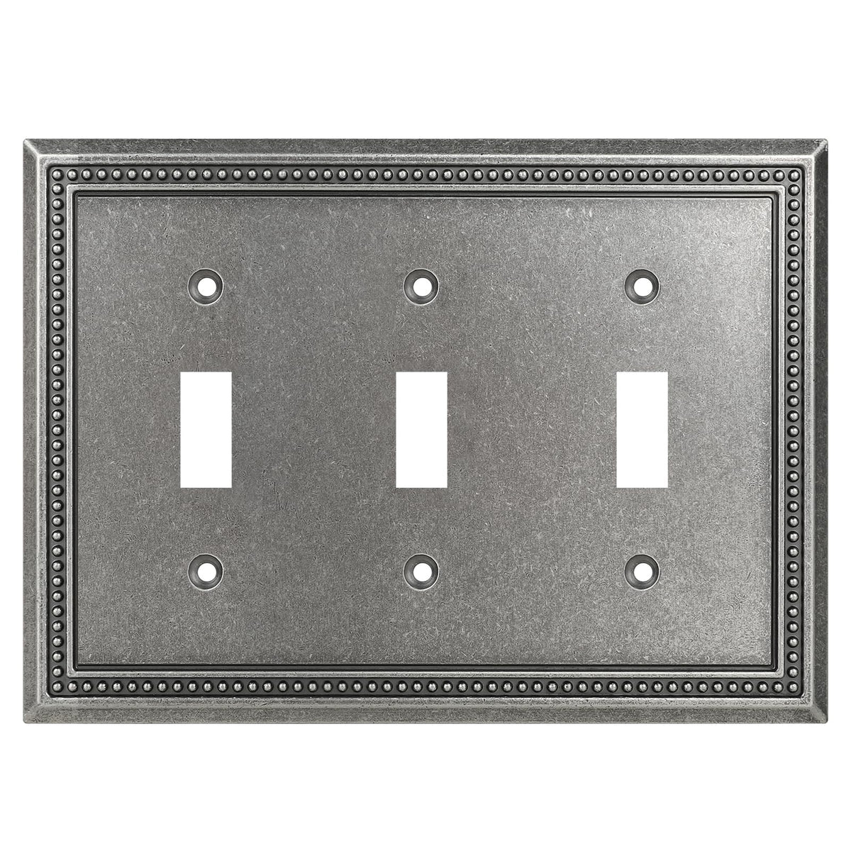 Sunken Pearls Heavy-Duty 4 Toggle Light Switch Plate, Antique Brass, 1 Pack