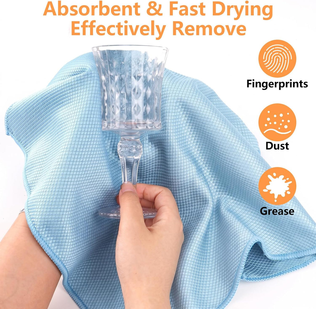 Magic Window Cleaning Cloth Fish Scale Streak Free Cloths – Pack of 6 Towels for Glass Mirrors White