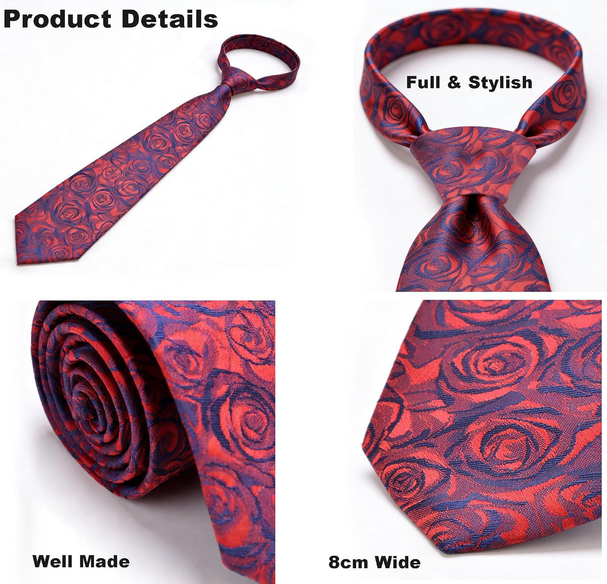 yenlk Men's Classic Necktie, Formal Tie for Weddings, Business and Prom