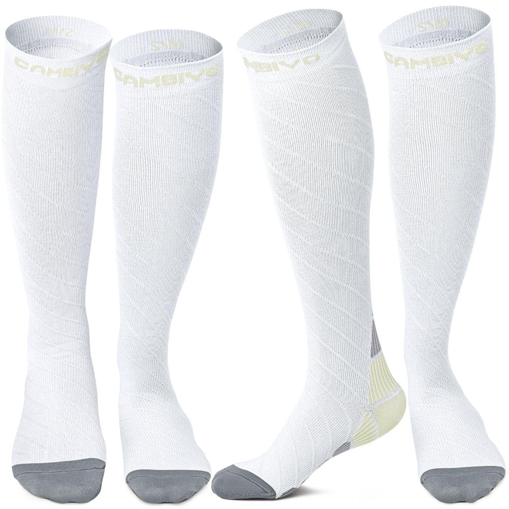 CAMBIVO Compression Socks for Women & Men 2 Pairs, Travel Flight Socks
