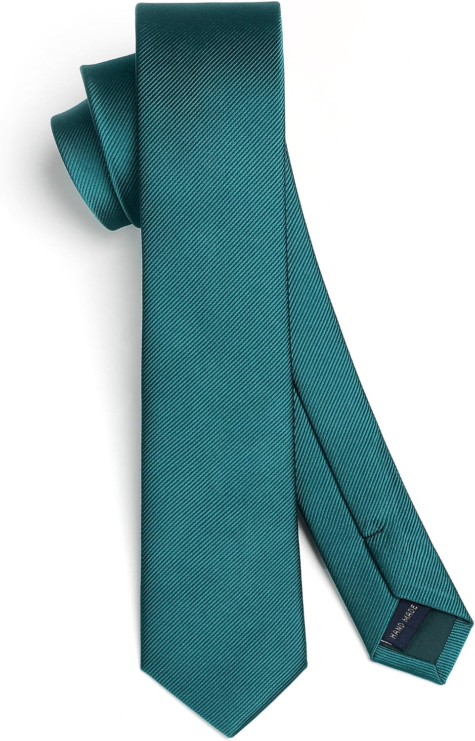 HISDERN Skinny Tie Solid Color 6cm Slim Ties for Men Wedding Classic Formal Business Necktie