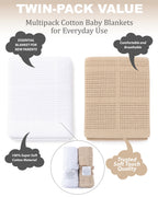 Soft Touch Newborn Essentials 70 x 90cm Cotton Baby Cellular Blanket for Pram, Car Seat and Cot Bedding