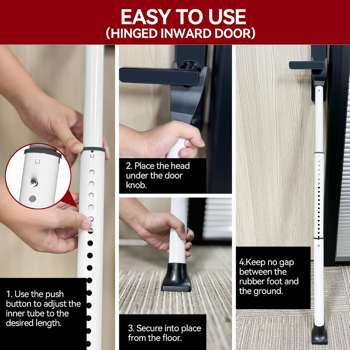 AceMining Door Security Bar, Patio Door Lock, 20-50 in