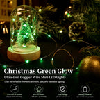 Dazzle Bright Fairy Lights Battery Operated, 20 FT 60 LED Silver Wire Waterproof Battery Operated String Lights, Christmas Decorations for Indoor Outdoor Bedroom Yard Decor, Red