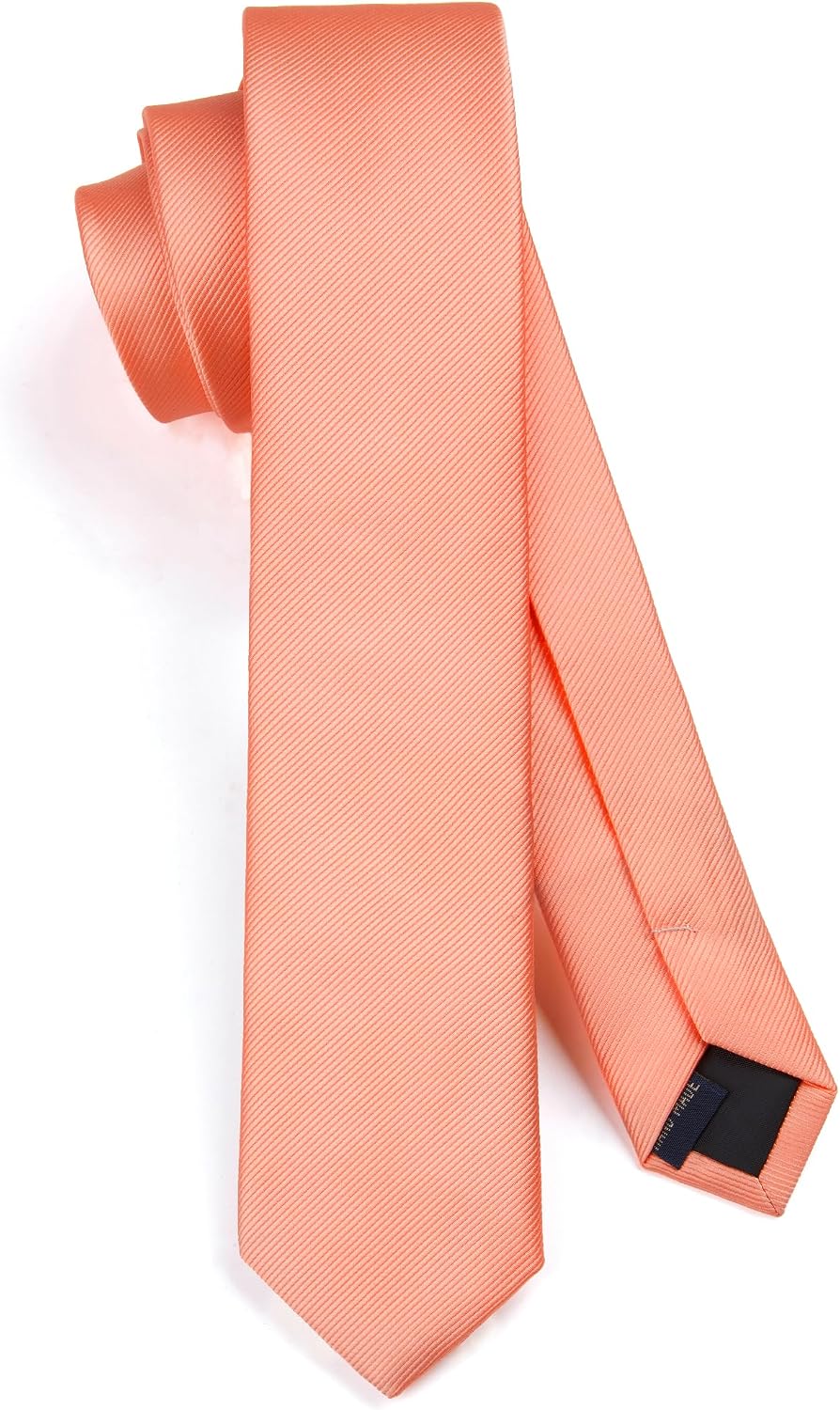 HISDERN Skinny Tie Solid Color 6cm Slim Ties for Men Wedding Classic Formal Business Necktie