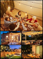 Brightown 52FT Solar String Lights Outdoor Waterproof, Last 30+ Hrs Runtime