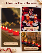 Homemory 24-Pack Flameless Tea Lights Candles Battery Operated, 200+ Hours
