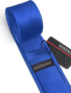 HISDERN Skinny Tie Solid Color 6cm Slim Ties for Men Wedding Classic Formal Business Necktie