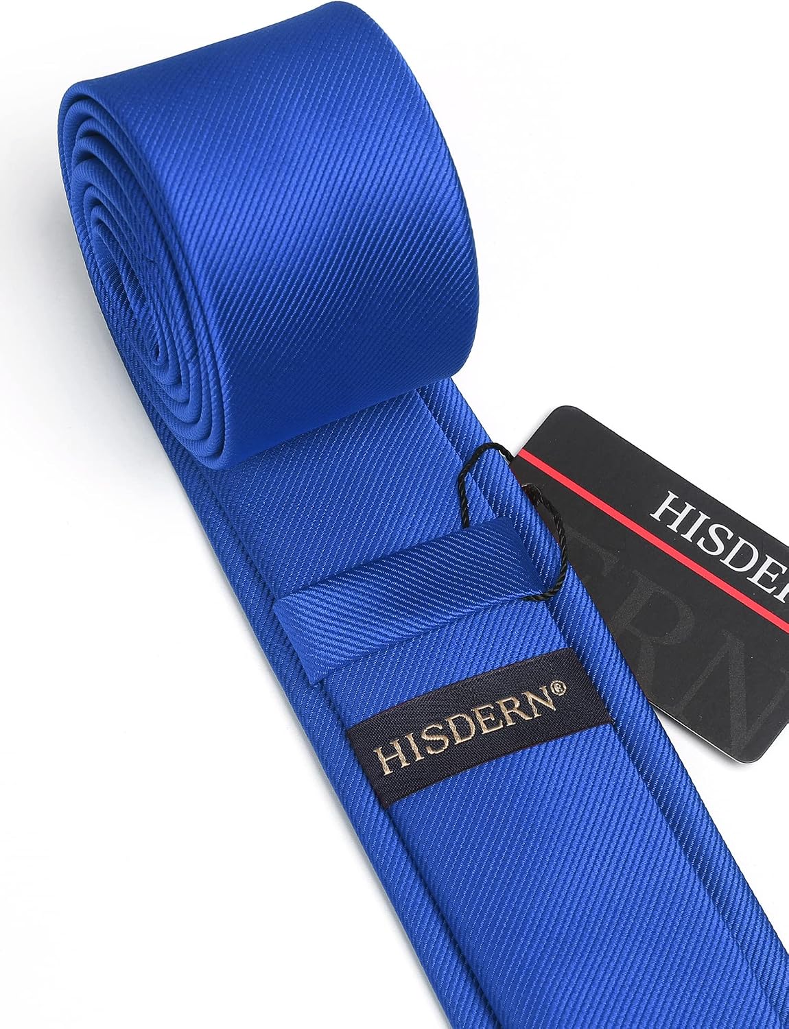 HISDERN Skinny Tie Solid Color 6cm Slim Ties for Men Wedding Classic Formal Business Necktie