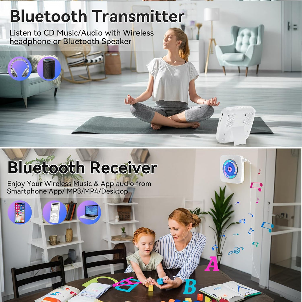 CD Player Portable: Kegaudio CD Players for Home with Speakers Bluetooth