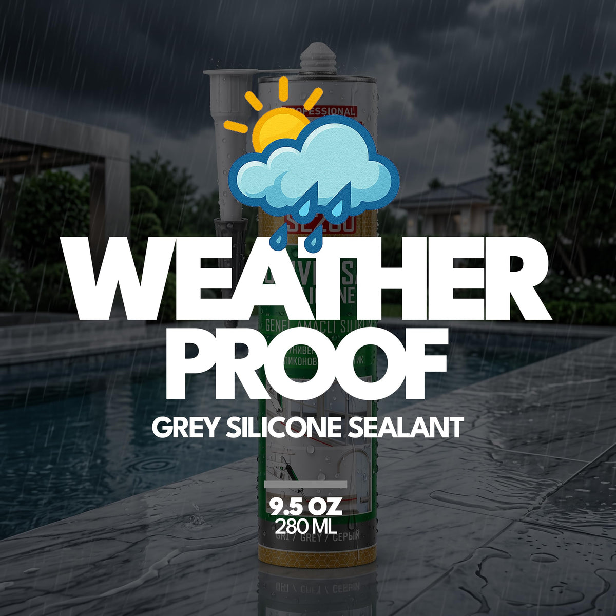 Brown Silicone Sealant, Waterproof & Flexible Sealant and Adhesive - 280ml