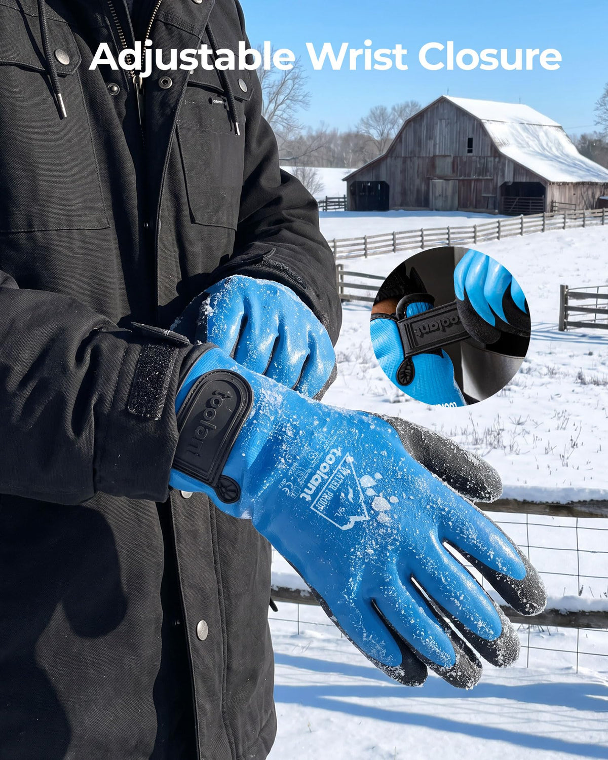 toolant 100% Waterproof Winter Work Gloves, Thermal Insulation with Grip