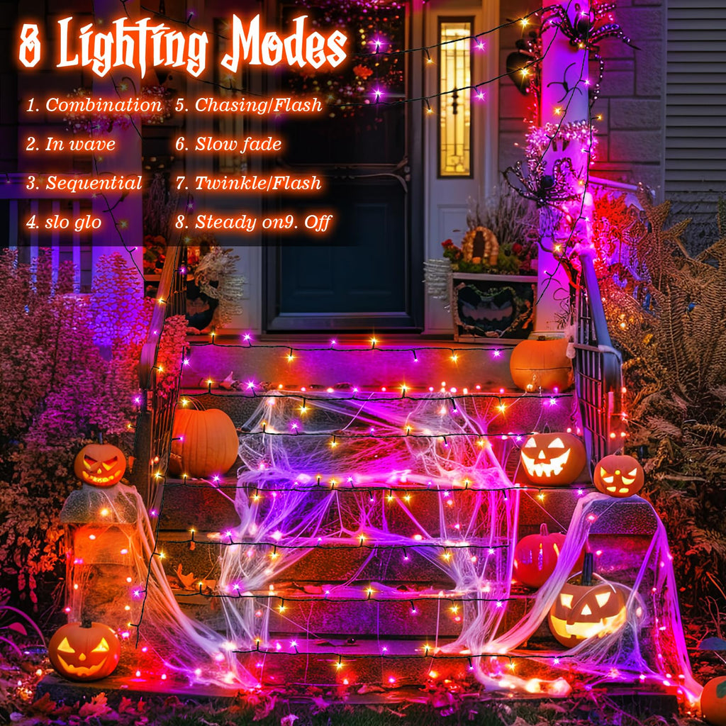 Christmas Lights Outdoor Battery Operated String Lights Total 100LED 33Ft with Timer 8 Modes 16.4Ft*2 Waterproof Outdoor Indoor for Christmas Decor, Warm White, 2-Pack