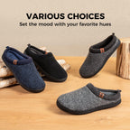MERRIMAC Men's Slip-on Slippers Memory Foam Non-slip Indoor House Shoes