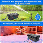 Hrensaw Medium Outdoor Electrical Box(10.6x5.5x4.5inch),Weatherproof Connection Box w/6 Cable Entry,IP54 Waterproof Extension Cord Cover Protect Power Strip,Timer,Plug,Holiday Lights,Black