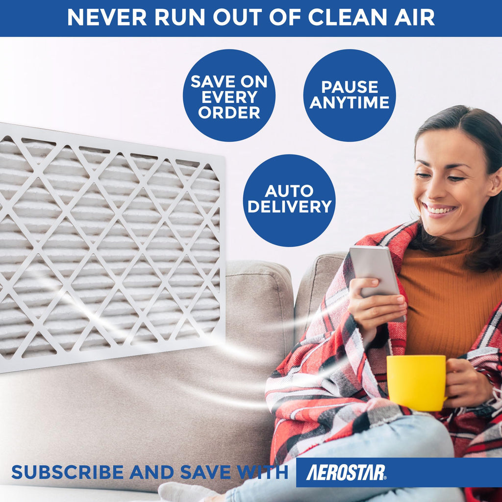 Aerostar Air Filter 16x25x1 MERV 8 AC Filter, HVAC, Furnace Filter, 6 Pack