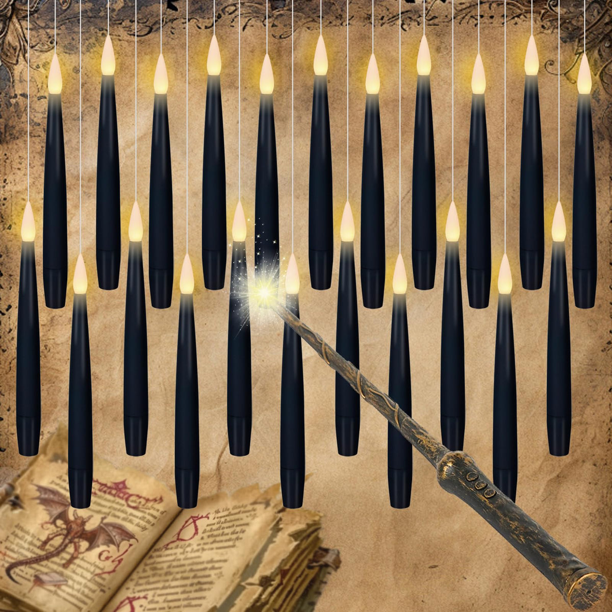 GenSwin Christmas Tree Flameless Taper Candles candlesticks Remote Timer