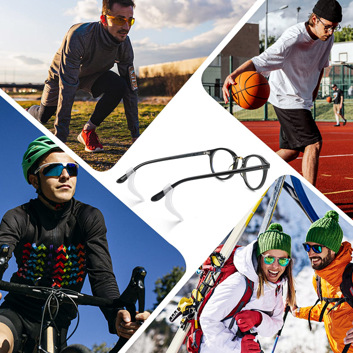 SMARTTOP Eyeglass Ear Grip-20 Pairs eye glasses ear grippers Anti-slip holders for ears,Silicone Ear Hook,glasses ear grip Retainer for Sports Glass Sunglasses Reading