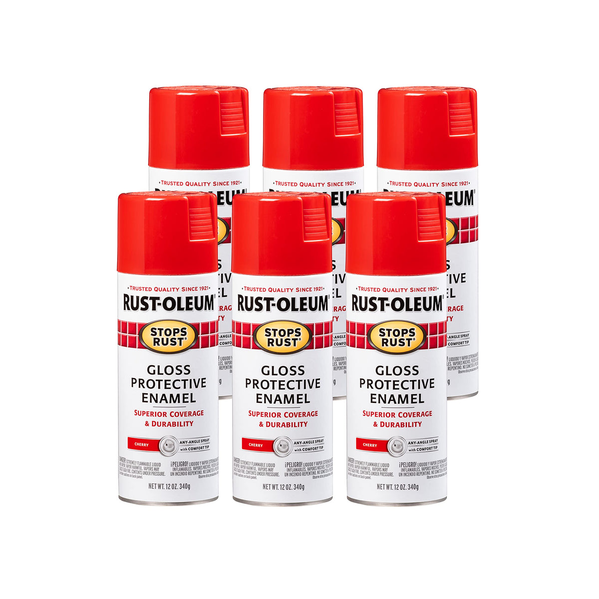 Rust-Oleum 7776830 Stops Rust Spray Paint, 12 oz, Flat Black