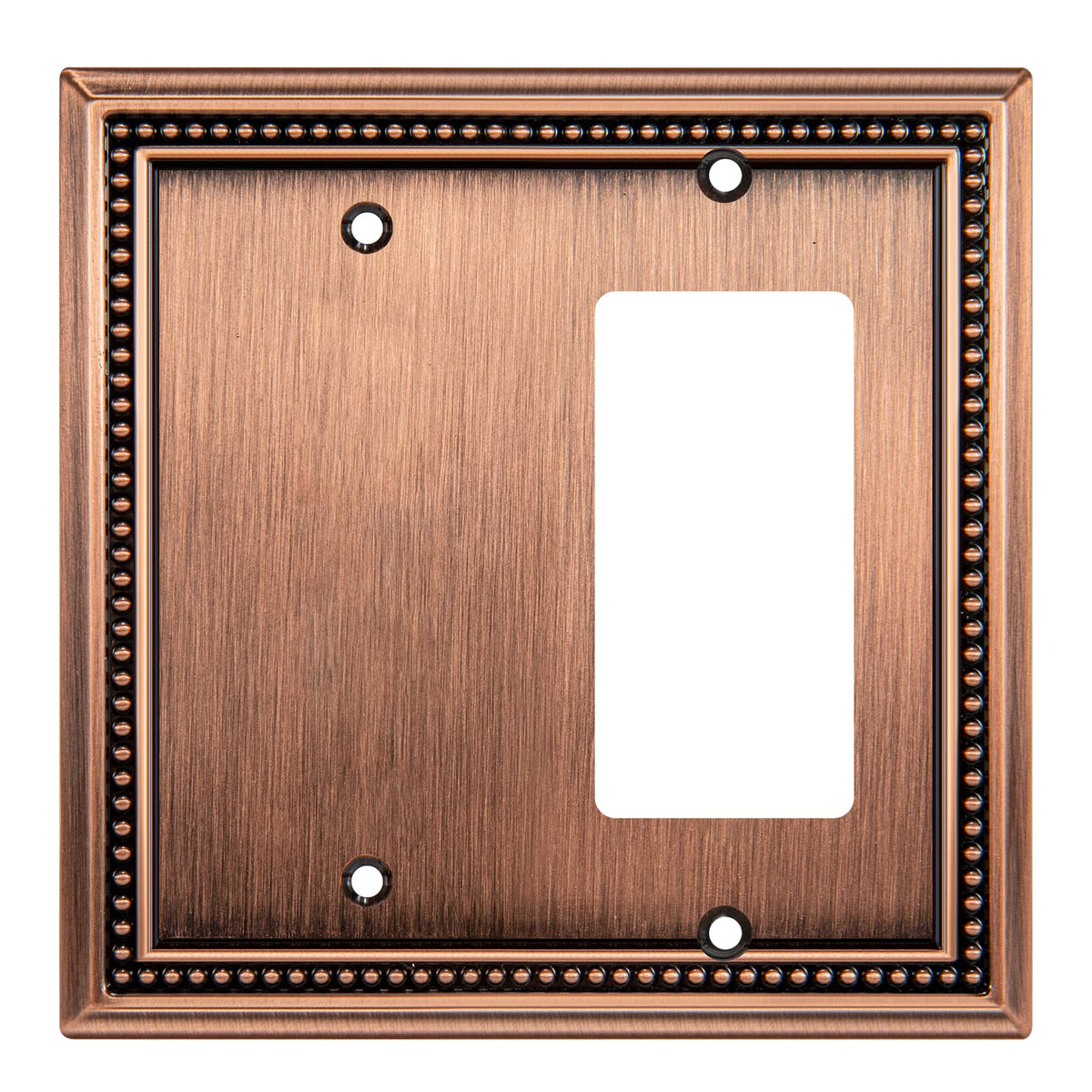 Sunken Pearls Heavy-Duty 4 Toggle Light Switch Plate, Antique Brass, 1 Pack