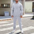 Mens Plain Tracksuit Long Sleeve Hooded Sweatshirt Sweatpants Set Hoodie Joggers Sets 2 Piece Fashion Sweatsuits Activewear Sportswear Men's Clothing UK