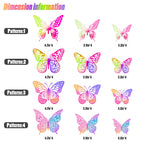 SAOROPEB 3D Butterfly Wall Decor 48 Pcs Gold Butterfly Birthday Decorations