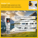 Sika Sikaflex 522 Caravan and Motorhome Adhesive Sealant, White, 300ml