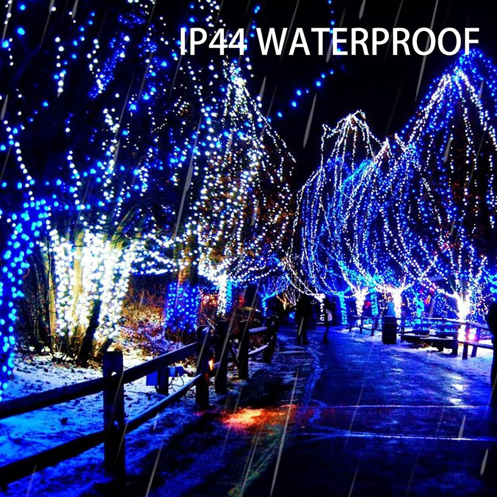 Dazzle Bright 300 LED Christmas String Lights, 100 FT Connectable Waterproof String Lights Green Wire with 8 Modes, Christmas Decorations for Indoor Outdoor Xmas Party Yard Garden (Warm White)