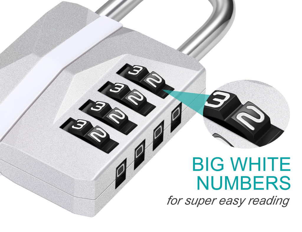 ZHEGE Combination Padlock, 4 Digit Combination Locker Padlock (Red)