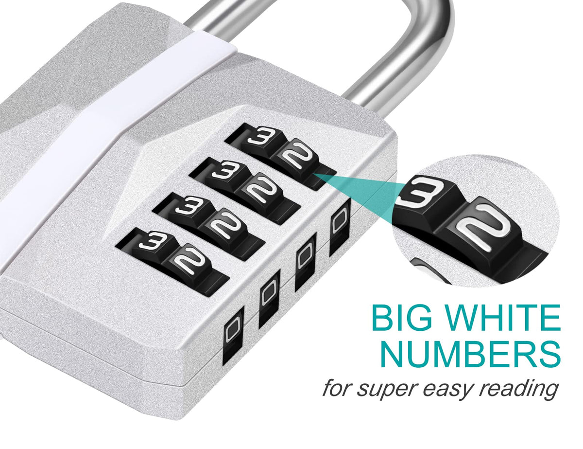 ZHEGE Combination Padlock, 4 Digit Combination Locker Padlock (Red)