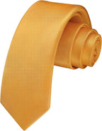 HISDERN Skinny Tie Solid Color 6cm Slim Ties for Men Wedding Classic Formal Business Necktie